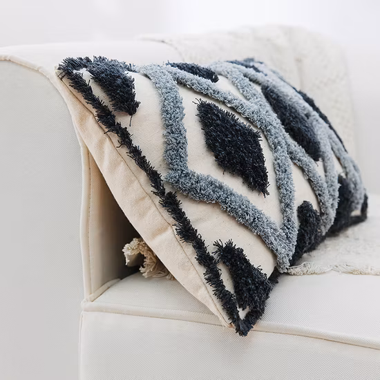 Hersteller kundenspezifische Kissen Heimtextilien Wohnzimmer Dé Cor Karos Jacquard Kissen für Sofa Bett Stuhl Auto Couch Dekorativer Überwurf